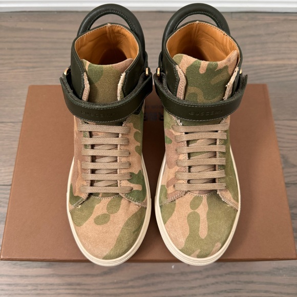 Kids Buscemi Camo Military High Top Sneaker EU33 NEW Never Worn Leather Trainers - Picture 9 of 10
